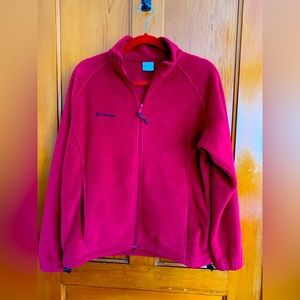 SOLD!  Women’s red Columbia fleece jacket, size L, like new